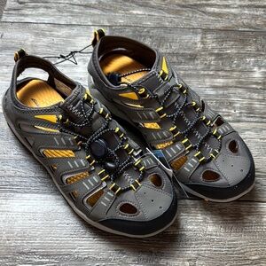 Eddie Bauer Gray and Yellow Hiking Sandals, Size 9